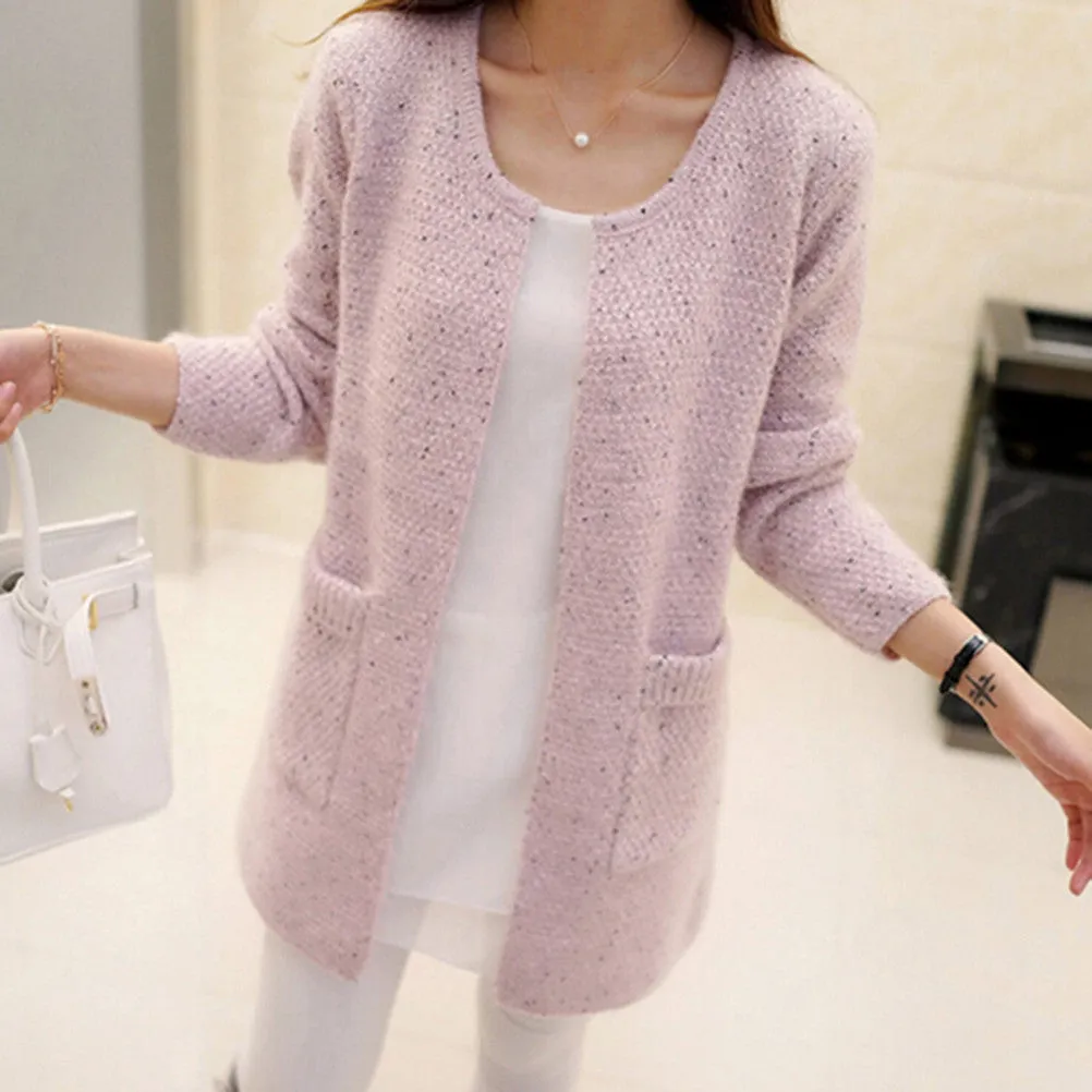 6 Colors Tricotado Cardigan  Women Casual Long Sleeve Knitted Cardigans Crochet Ladies Sweaters SM6