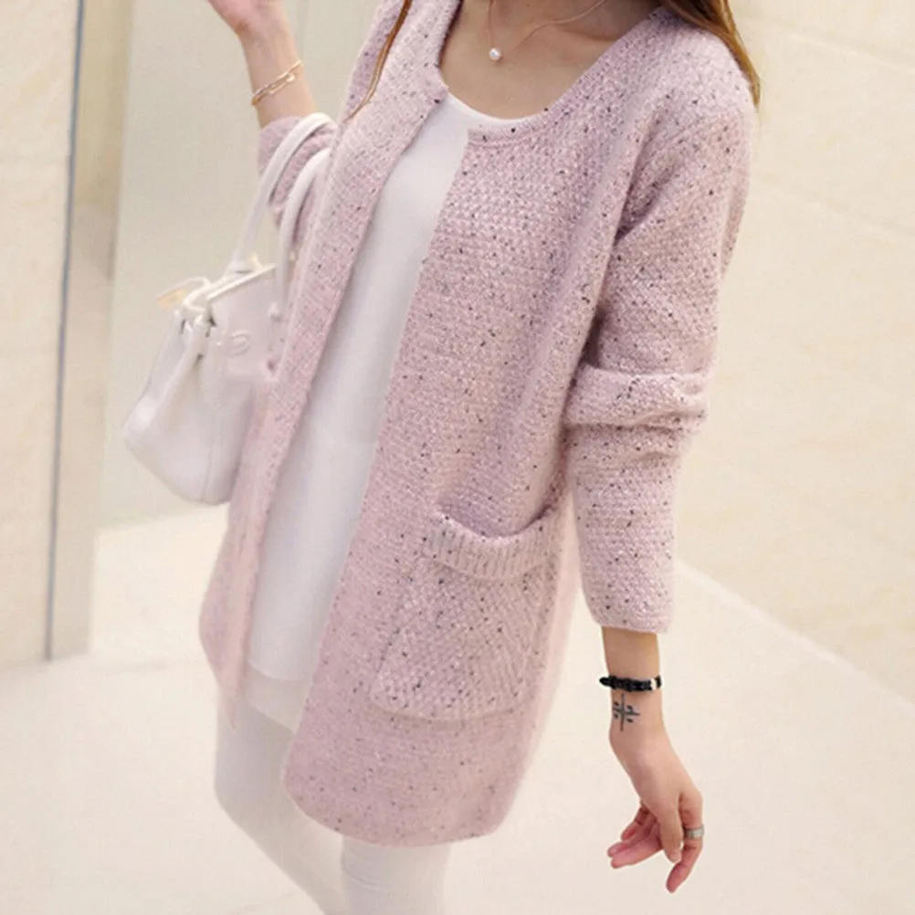 6 Colors Tricotado Cardigan  Women Casual Long Sleeve Knitted Cardigans Crochet Ladies Sweaters SM6