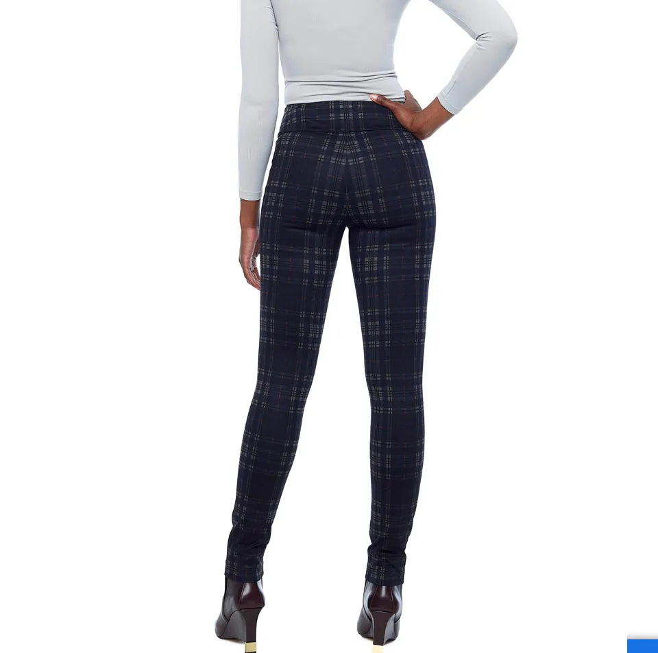 67587 Ponte Plaid Slim Leg Crop Pant