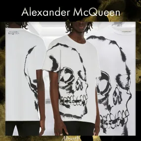 alexander mcqueen  |Crew Neck Street Style Cotton Short Sleeves Oversized