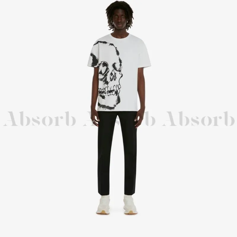 alexander mcqueen  |Crew Neck Street Style Cotton Short Sleeves Oversized