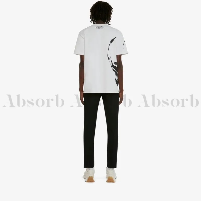 alexander mcqueen  |Crew Neck Street Style Cotton Short Sleeves Oversized