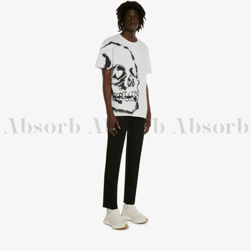 alexander mcqueen  |Crew Neck Street Style Cotton Short Sleeves Oversized