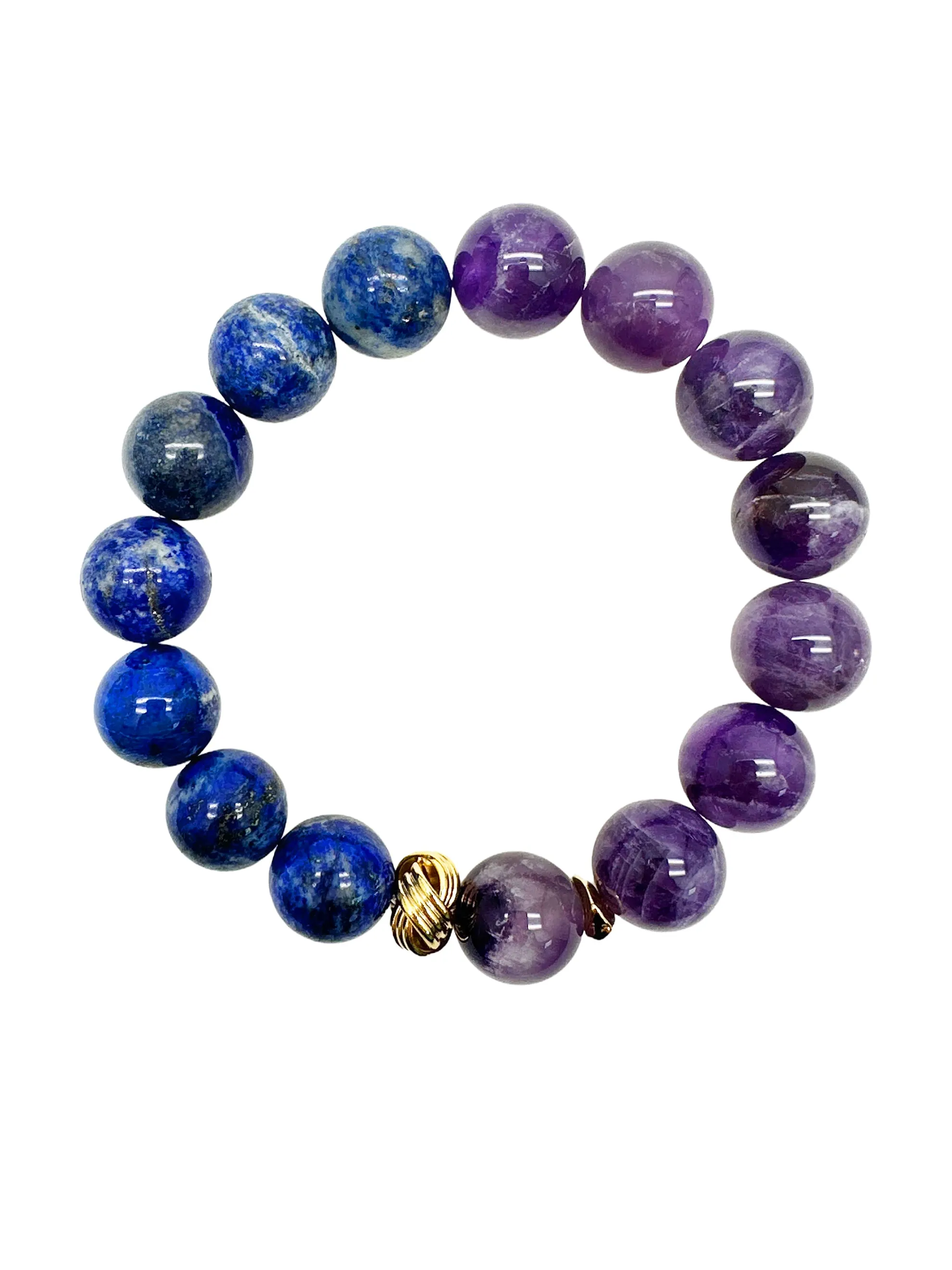 Amethyst And Blue Lapis Chunky men's Bracelet MEB03