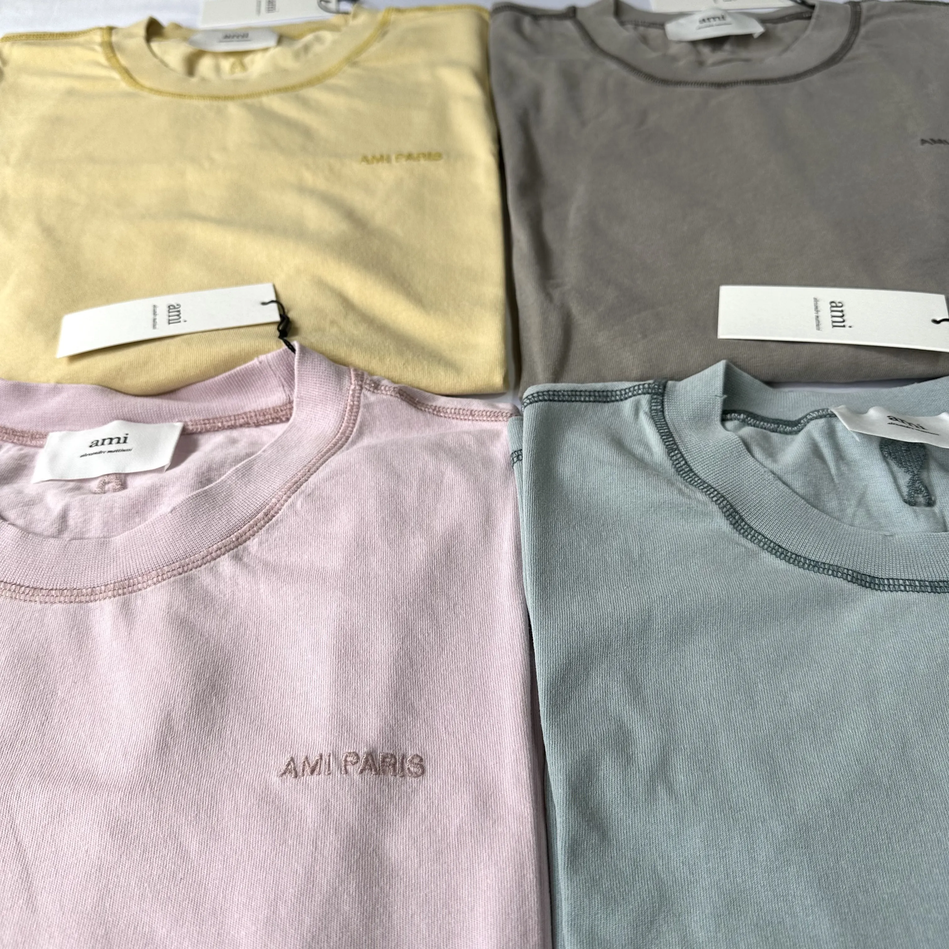 AMI PARIS  |Crew Neck Unisex Plain Cotton Short Sleeves Oversized Logo