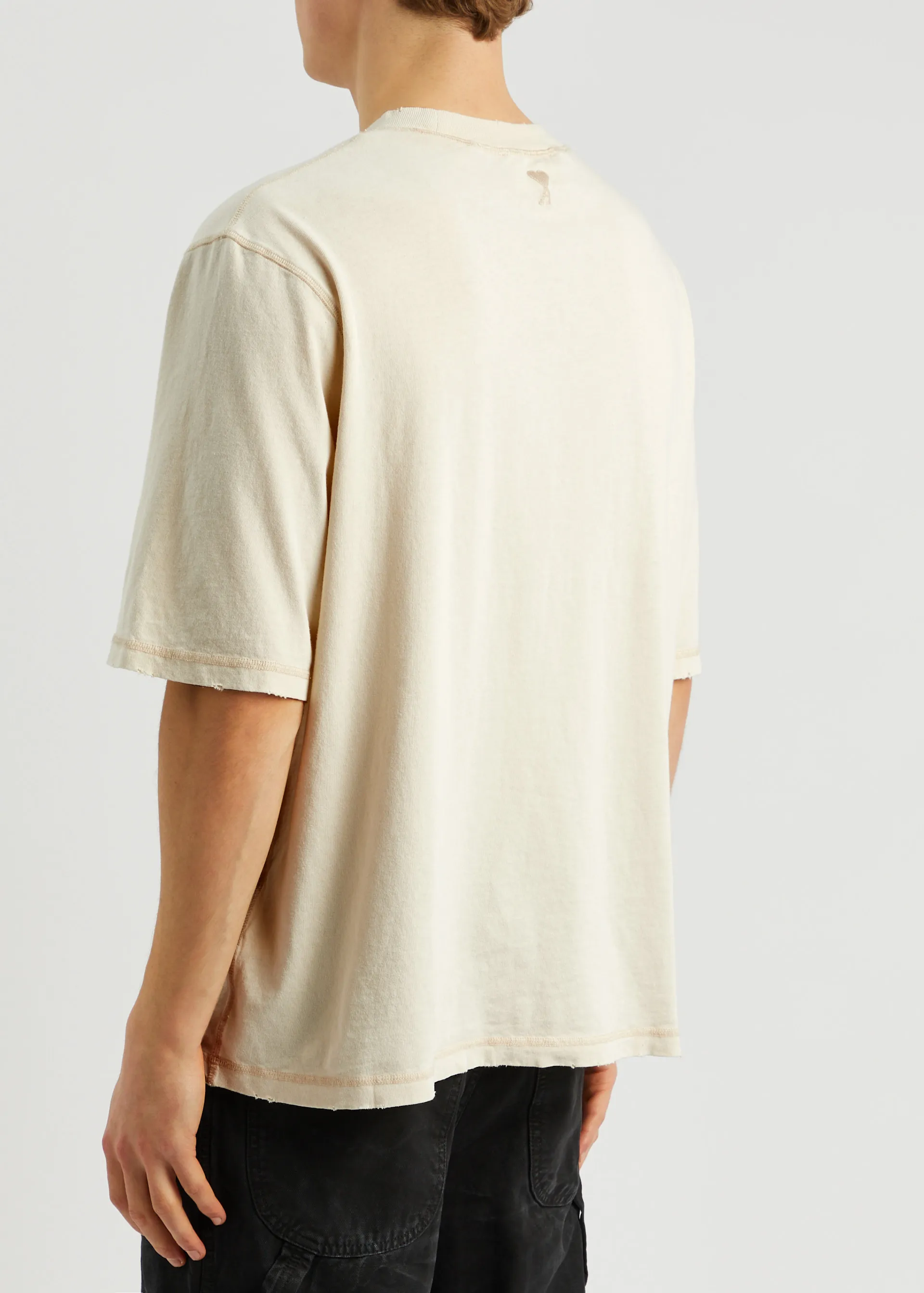 AMI PARIS  |Crew Neck Unisex Plain Cotton Short Sleeves Oversized Logo