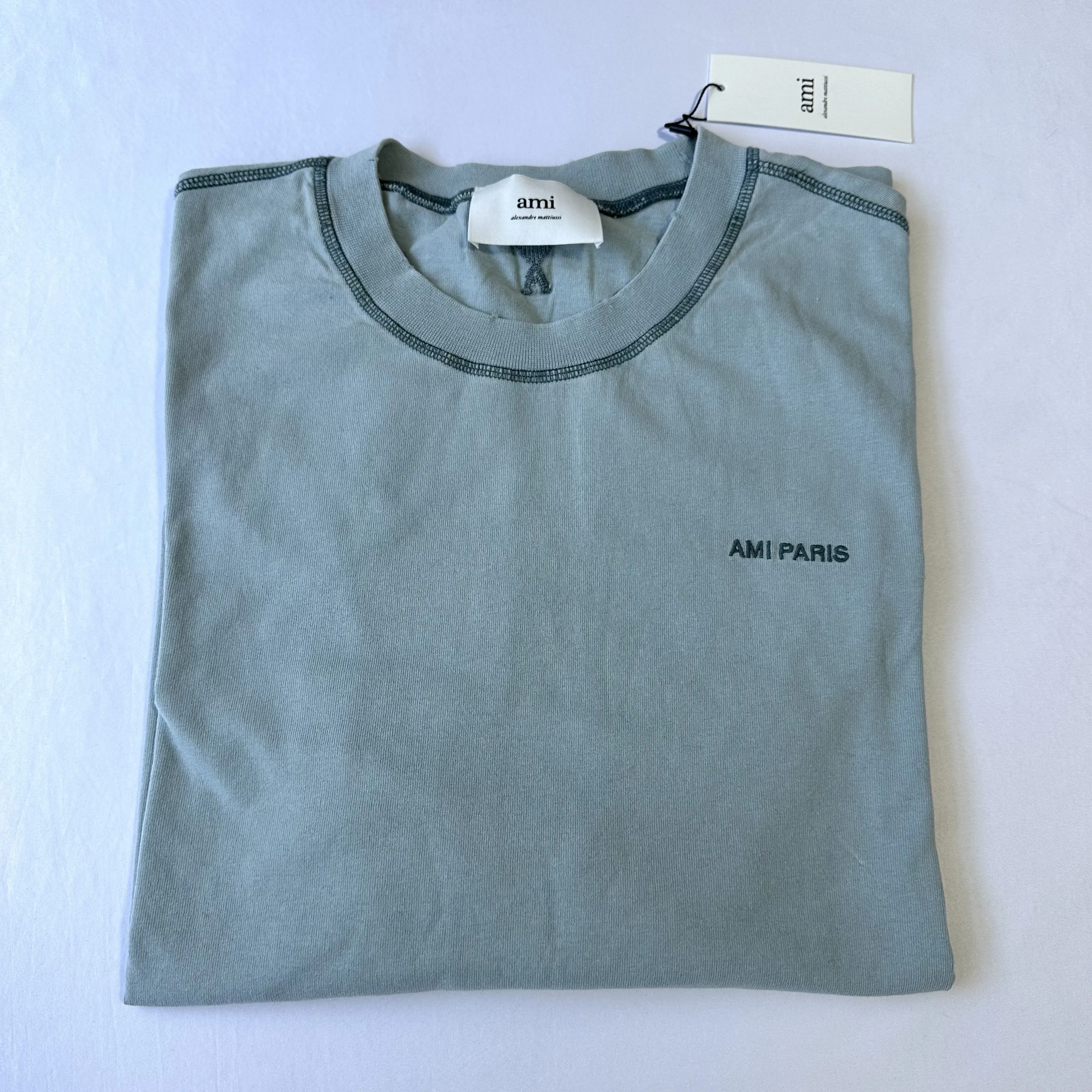 AMI PARIS  |Crew Neck Unisex Plain Cotton Short Sleeves Oversized Logo