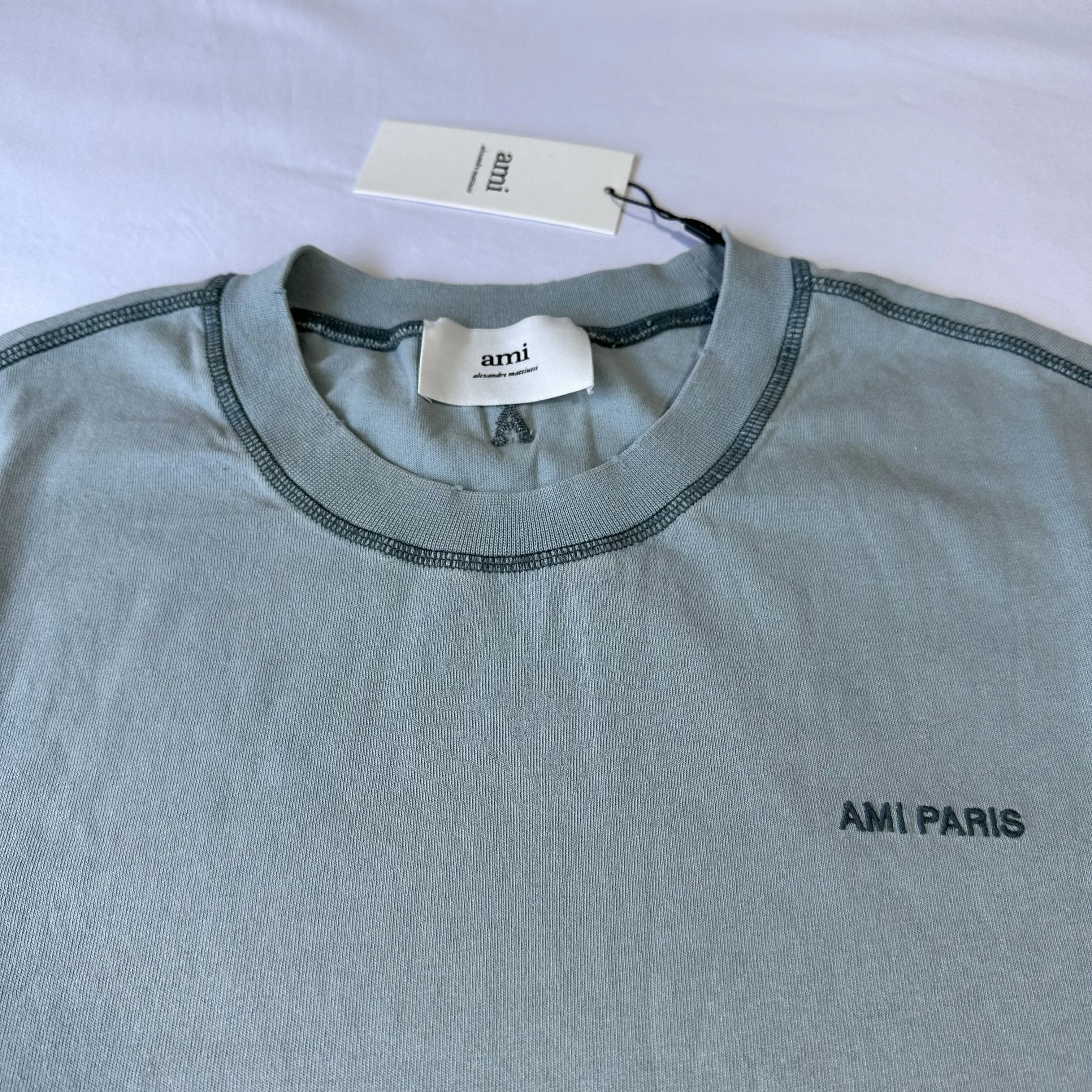 AMI PARIS  |Crew Neck Unisex Plain Cotton Short Sleeves Oversized Logo