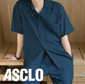 ASCLO  |Unisex Street Style Short Sleeves Oversized Shirts