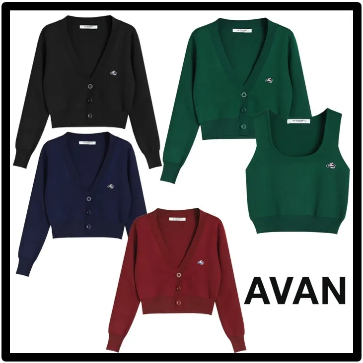 AVANDRESS  |Casual Style Street Style Logo Cardigans