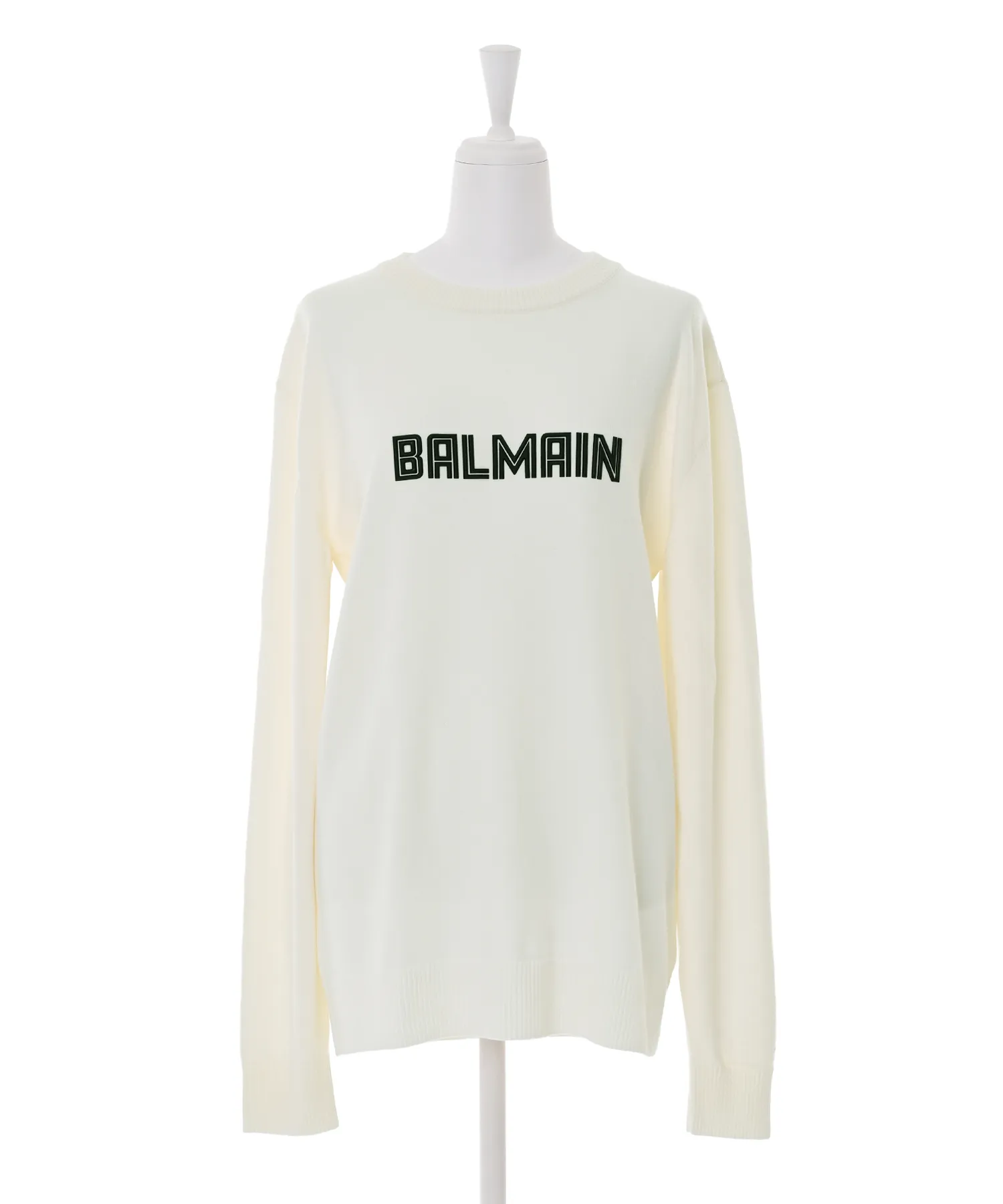 BALMAIN  |Crew Neck Wool Long Sleeves Logo V-neck & Crew neck