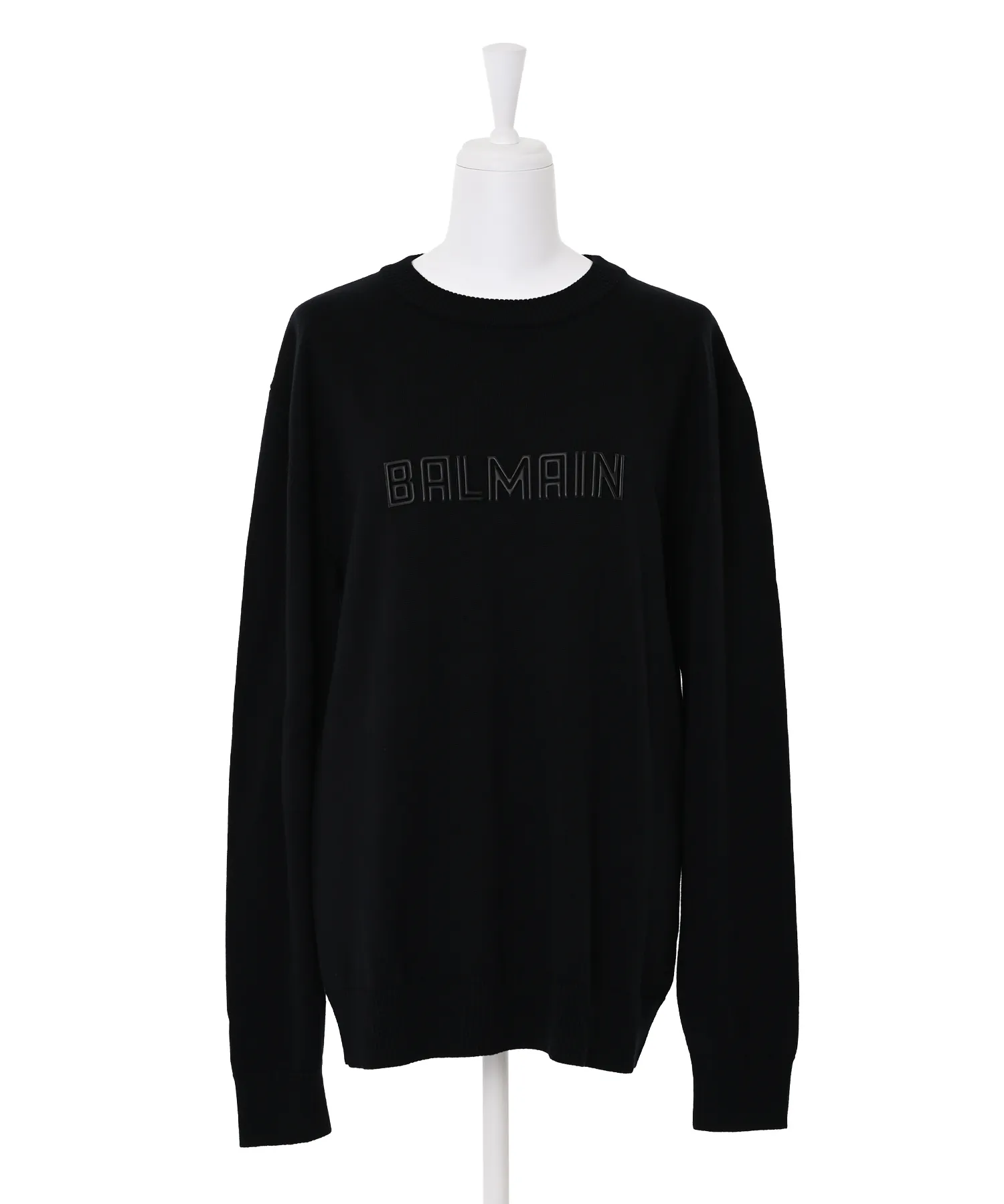 BALMAIN  |Crew Neck Wool Long Sleeves Logo V-neck & Crew neck