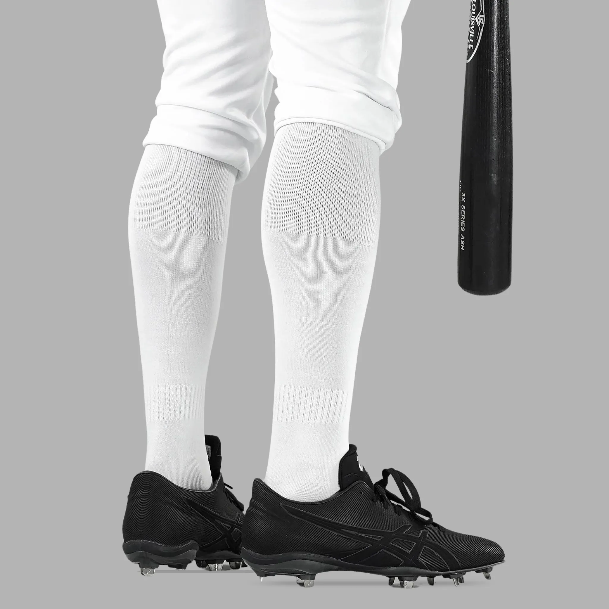 Basic White Baseball Baseball Knee-High Socks