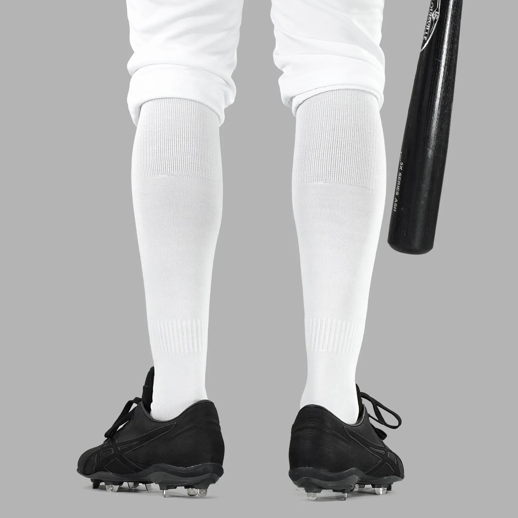 Basic White Baseball Baseball Knee-High Socks