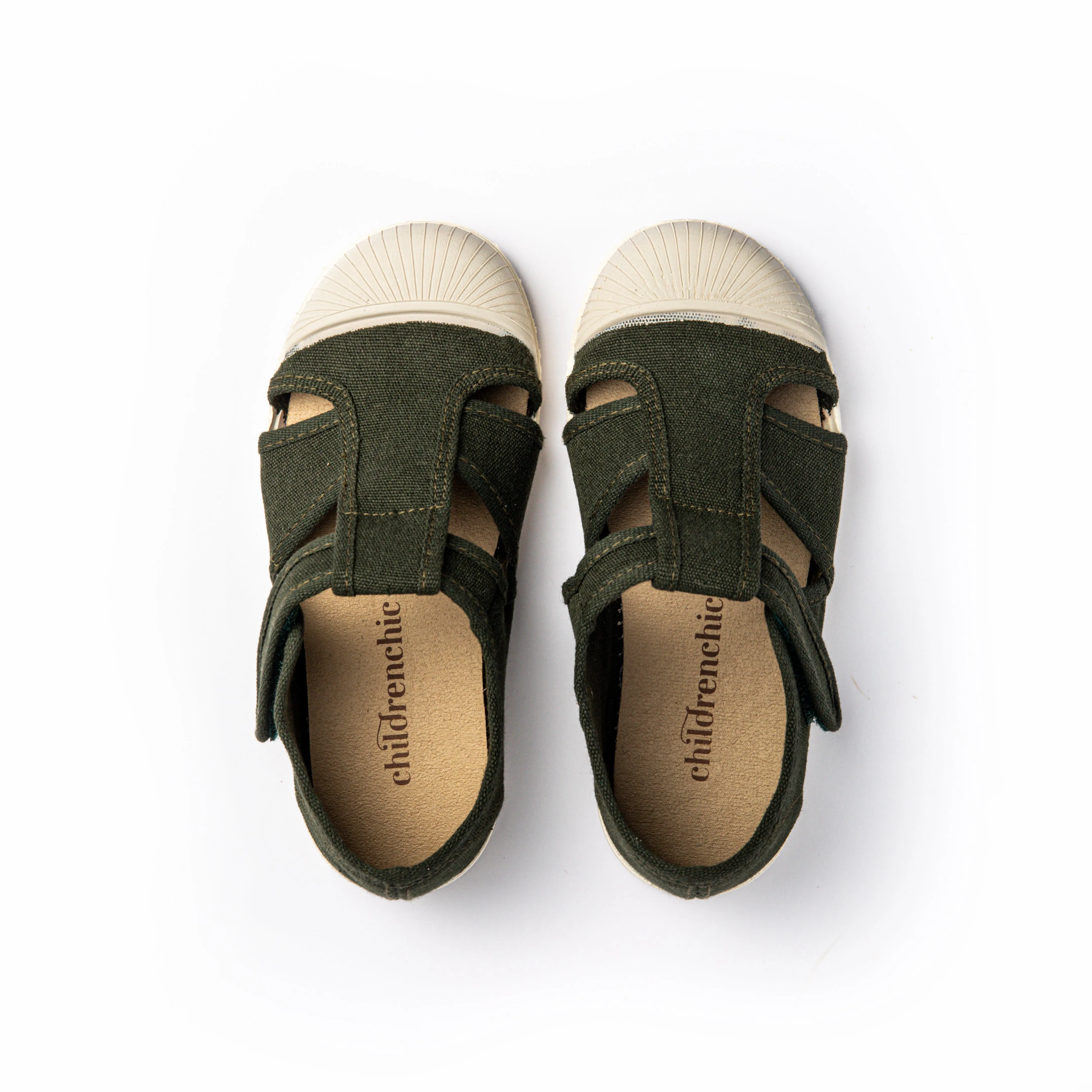 Canvas Captoe Sandal in Green