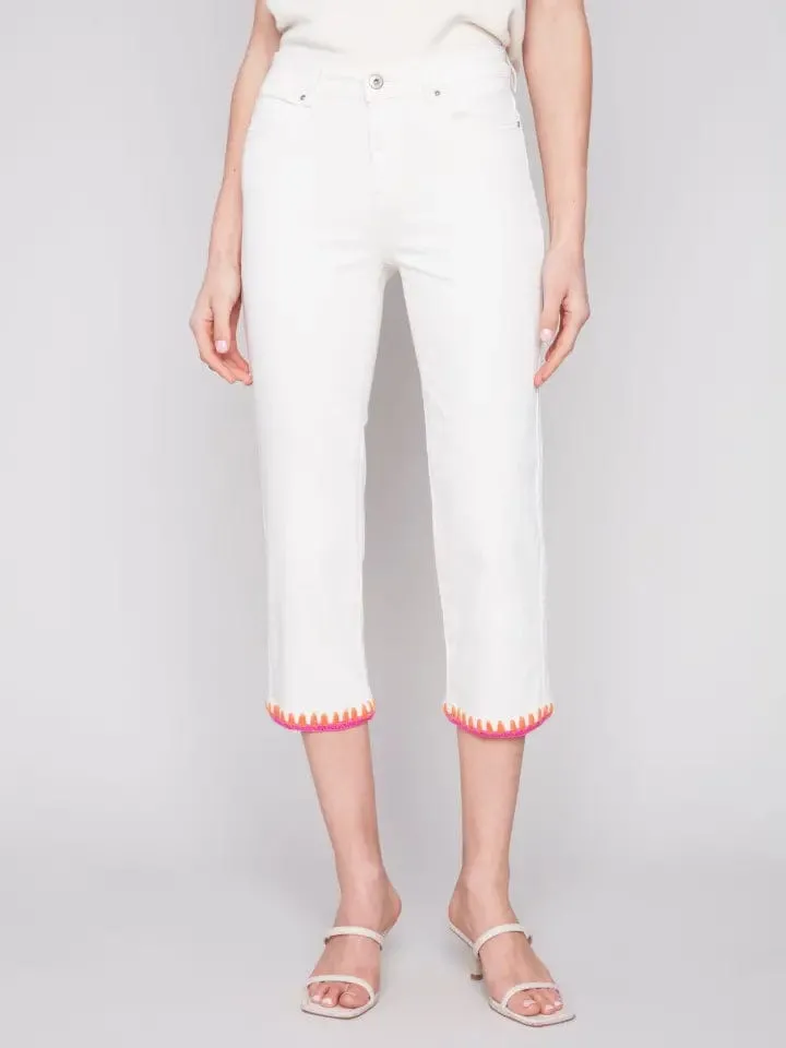 Charlie B Natural Straight Leg Twill Pant - C5501 618A