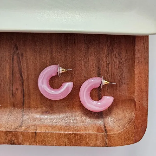 Chloe Hoops - Pink