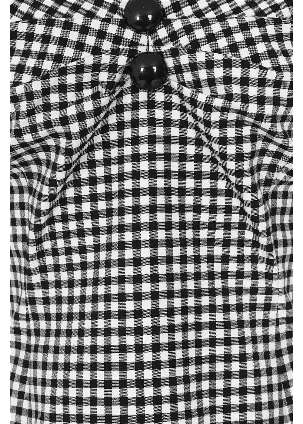 Collectif Dolores Gingham 50's Top Black White