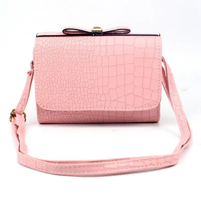 Crossbody Bags Handbags Women Famous Croco Bow PU Leather Shoulder Bag Tote Ladies Purse bolsos femenina