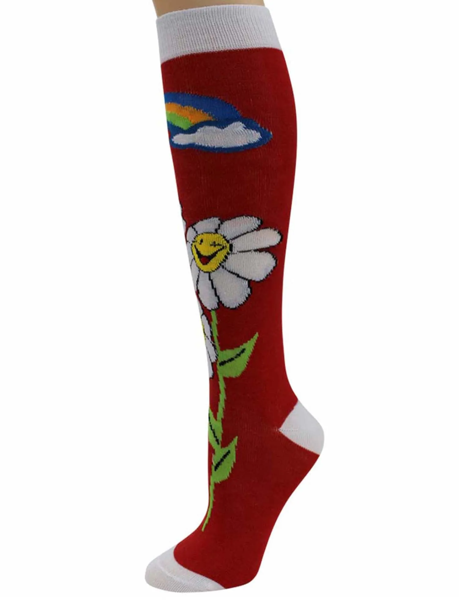 Daisies & Rainbows Crazy 6-Pack Womens Knee High Socks