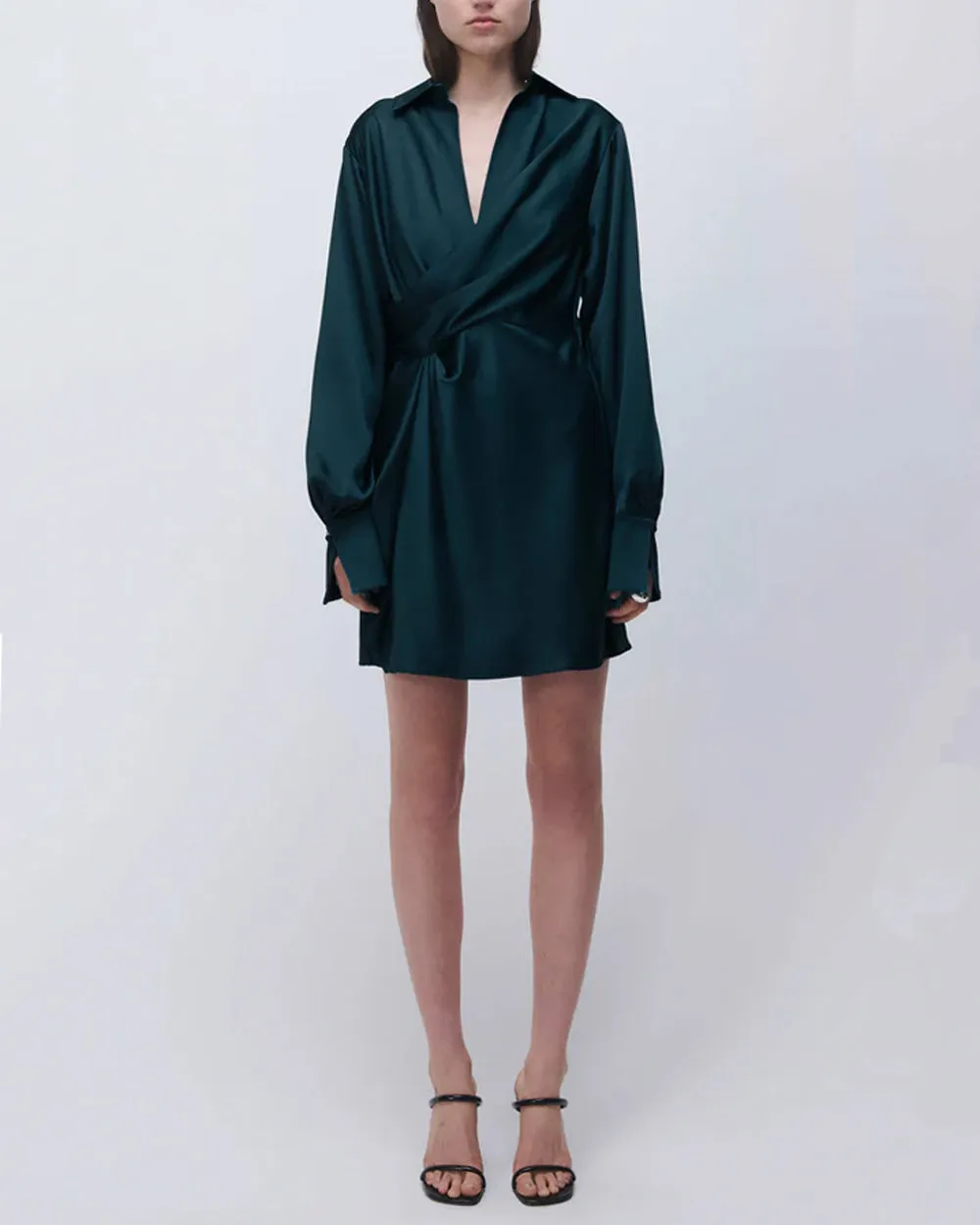 Emerald Talit Draped Front Mini Dress