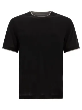 Faux-Layering T-Shirts Black