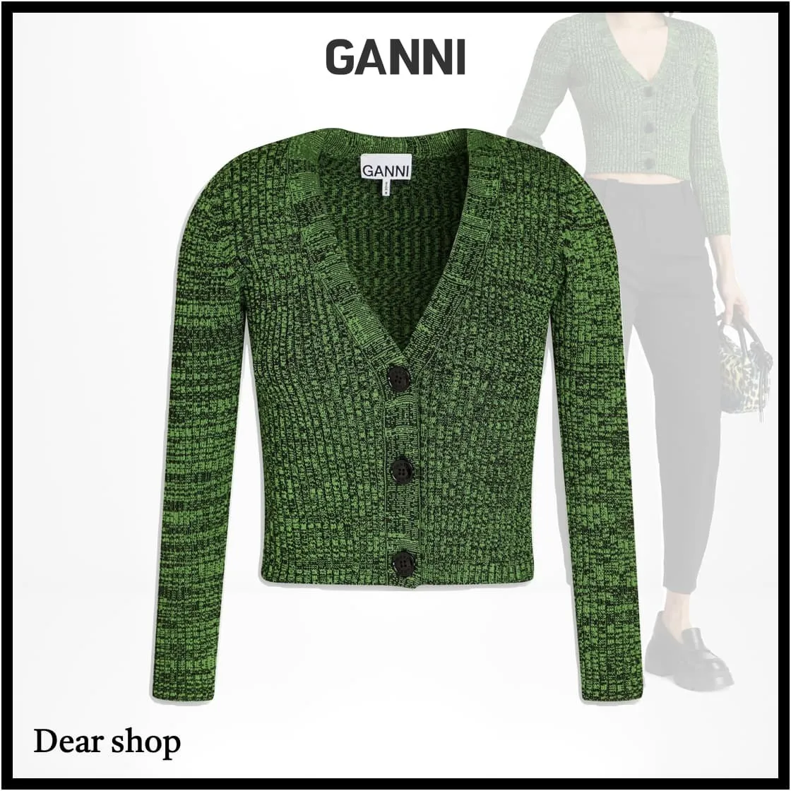 Ganni  |Street Style Bridal Logo Cardigans