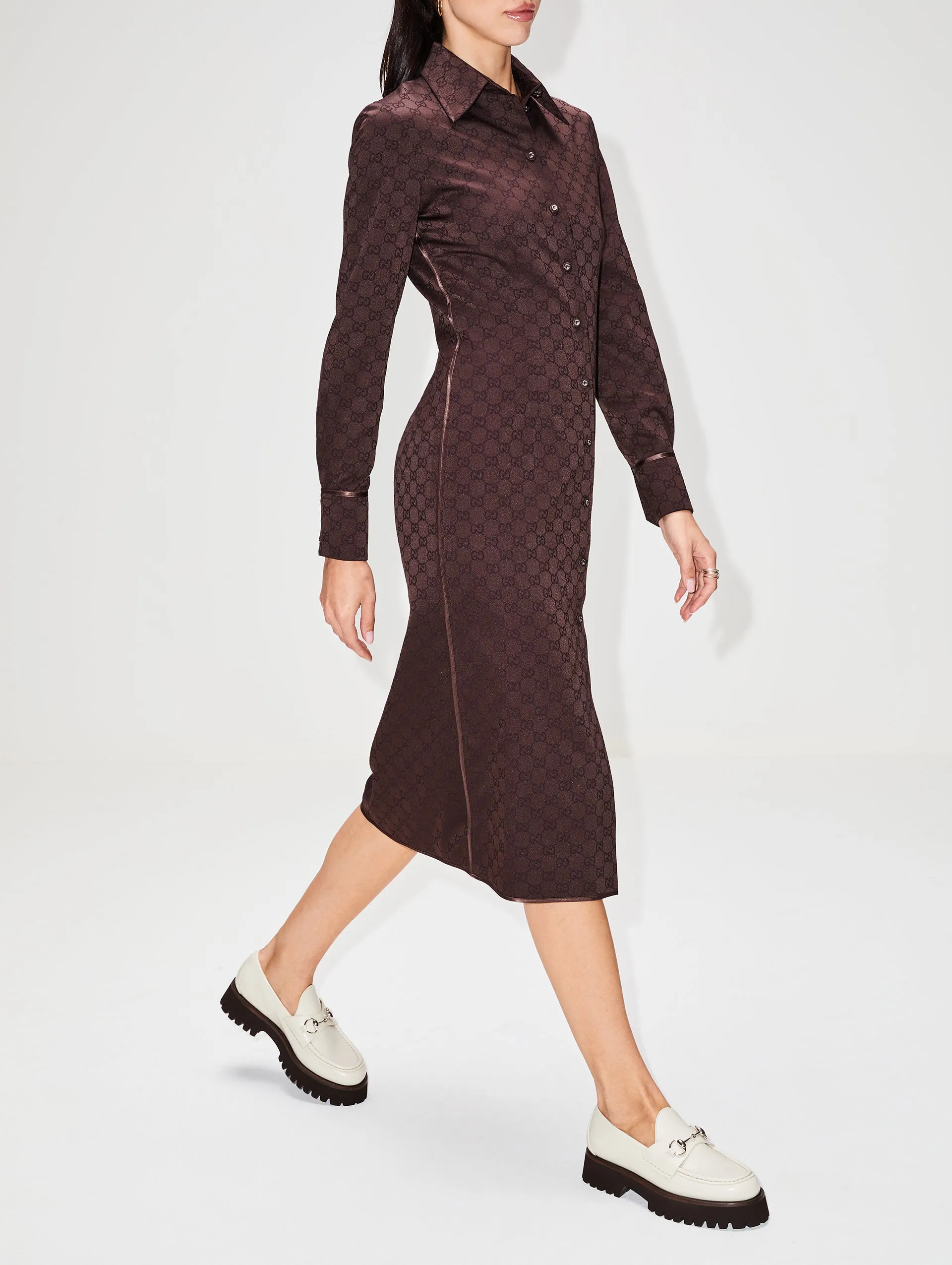 GG Long Sleeve Shirtdress