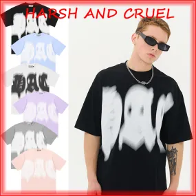 HARSH AND CRUEL  |Unisex Street Style Cotton Short Sleeves Oversized Logo