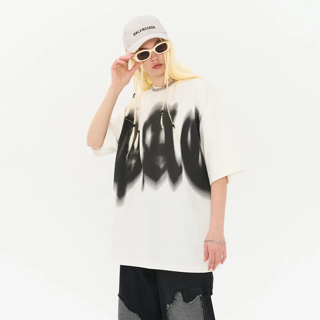 HARSH AND CRUEL  |Unisex Street Style Cotton Short Sleeves Oversized Logo