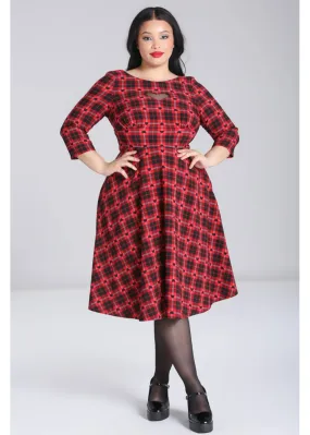 Hell Bunny Date Night Knee 40's Swing Dress Red