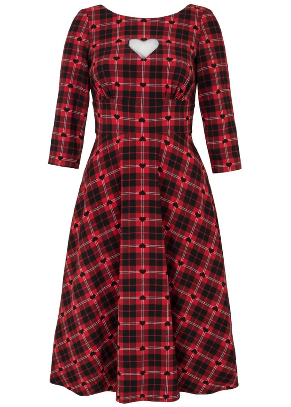 Hell Bunny Date Night Knee 40's Swing Dress Red