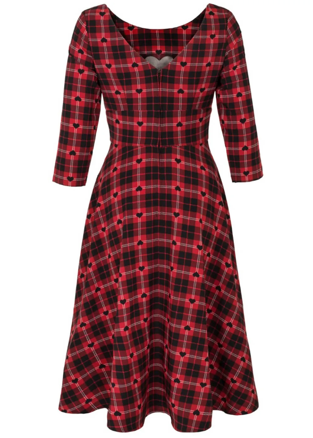 Hell Bunny Date Night Knee 40's Swing Dress Red