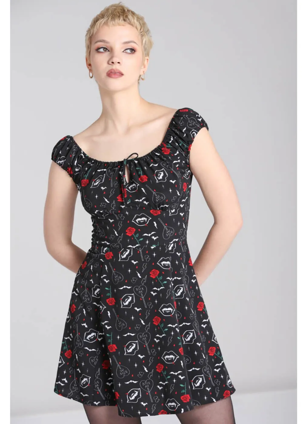 Hell Bunny Lilith Vampire Korte 60's Dress Black