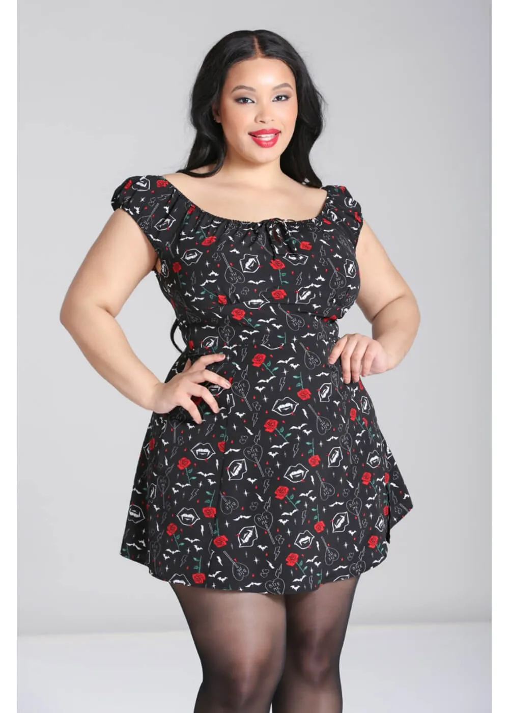 Hell Bunny Lilith Vampire Korte 60's Dress Black