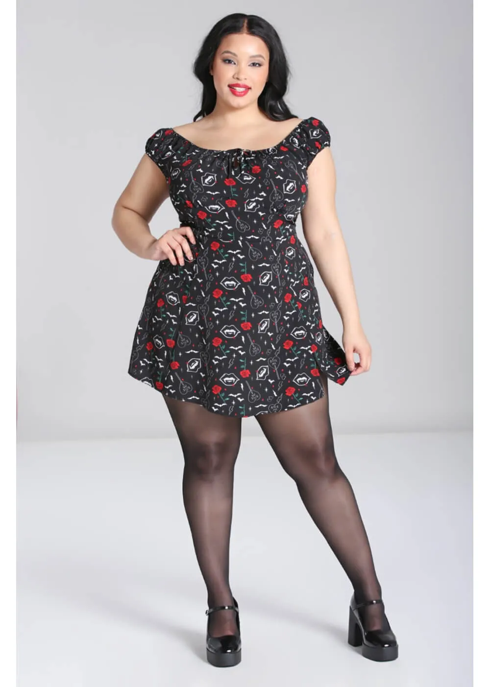 Hell Bunny Lilith Vampire Korte 60's Dress Black