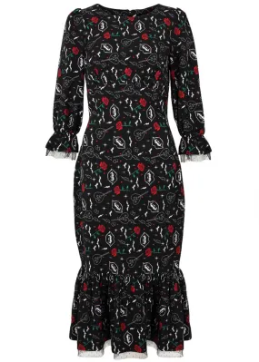 Hell Bunny Lilith Vampire Maxi Dress Black