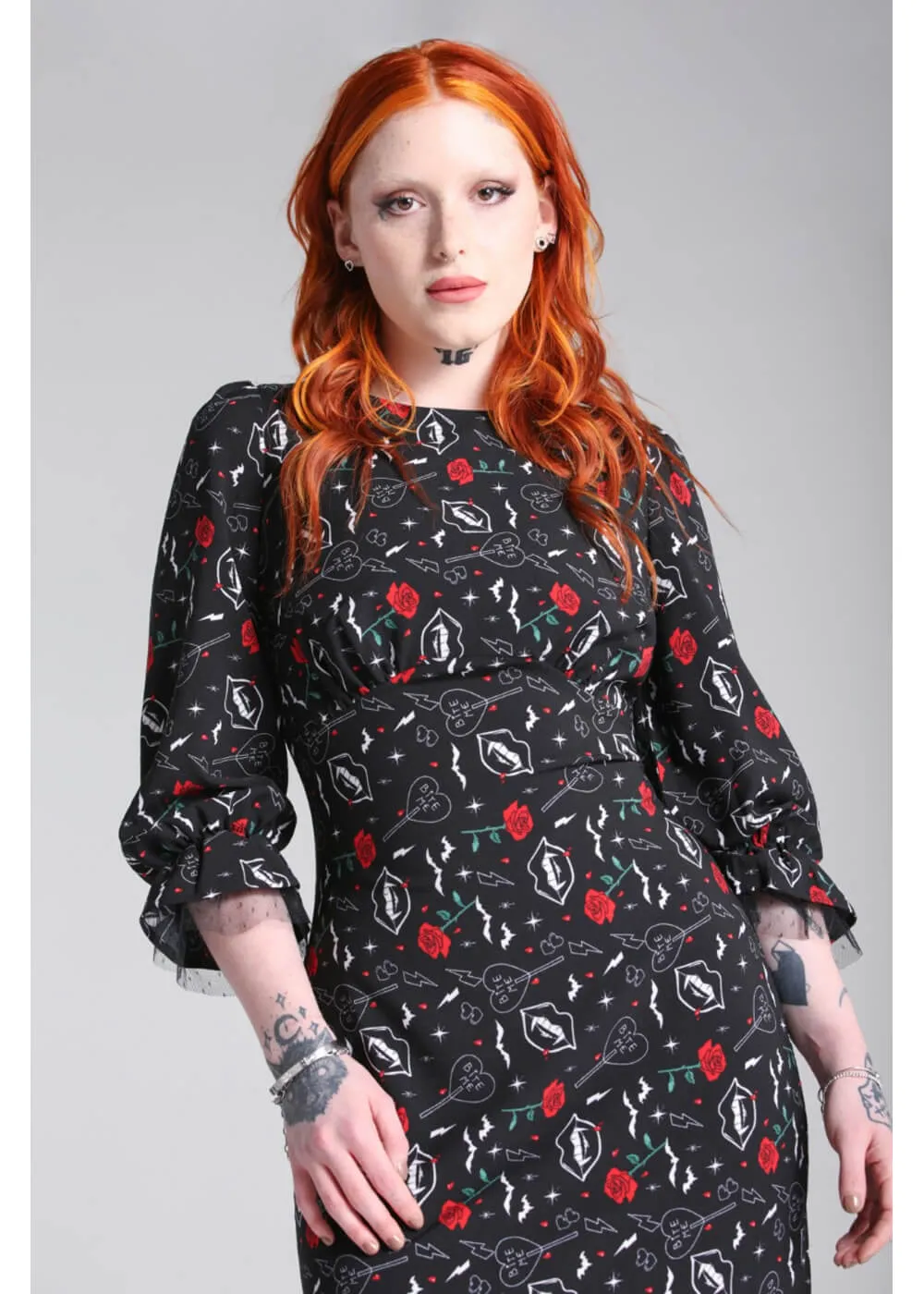 Hell Bunny Lilith Vampire Maxi Dress Black