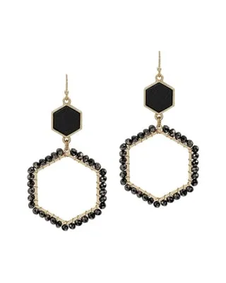 Hexagon Crystal Earrings