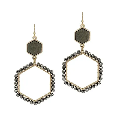 Hexagon Crystal Earrings