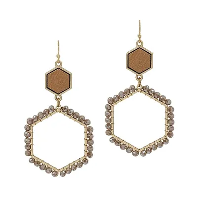 Hexagon Crystal Earrings