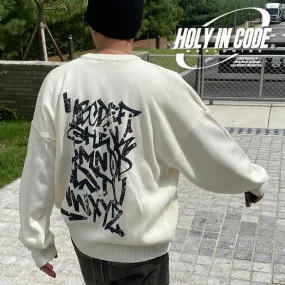 HOLY IN CODE  |Crew Neck Casual Style Unisex Street Style U-Neck