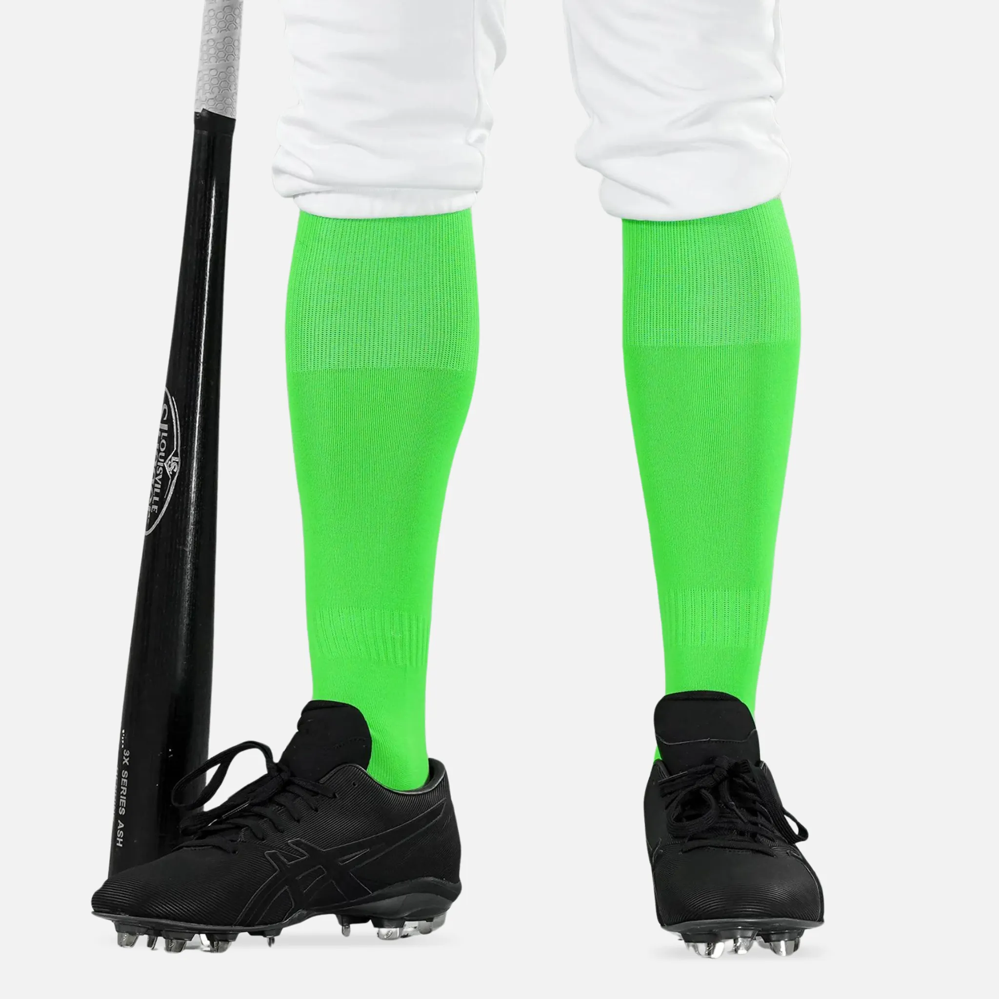 Hot Green Baseball Knee-High Socks