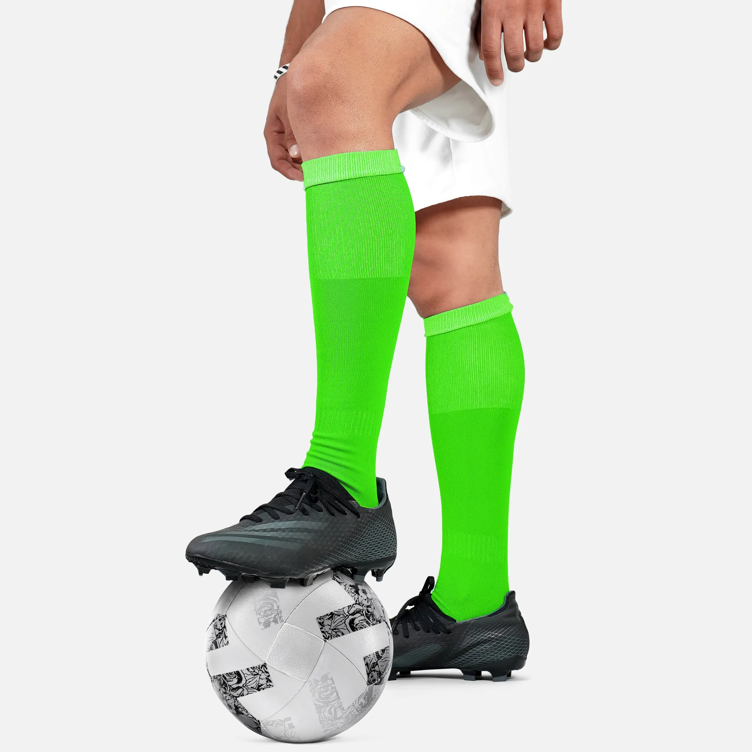 Hot Green Soccer Knee-High Socks