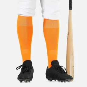 Hot Orange Baseball Knee-High Socks