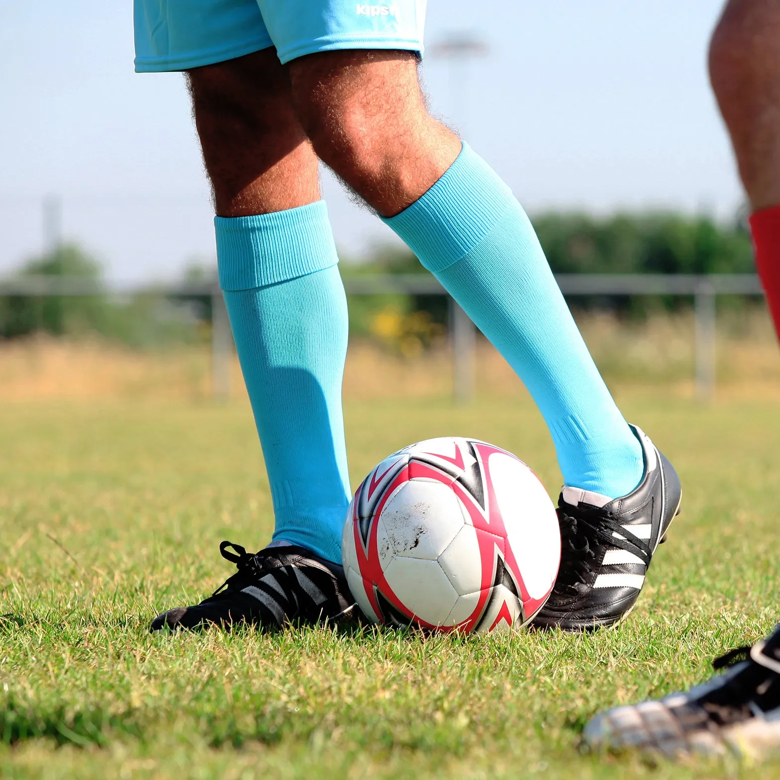 Hue Sky Blue Soccer Knee-High Socks