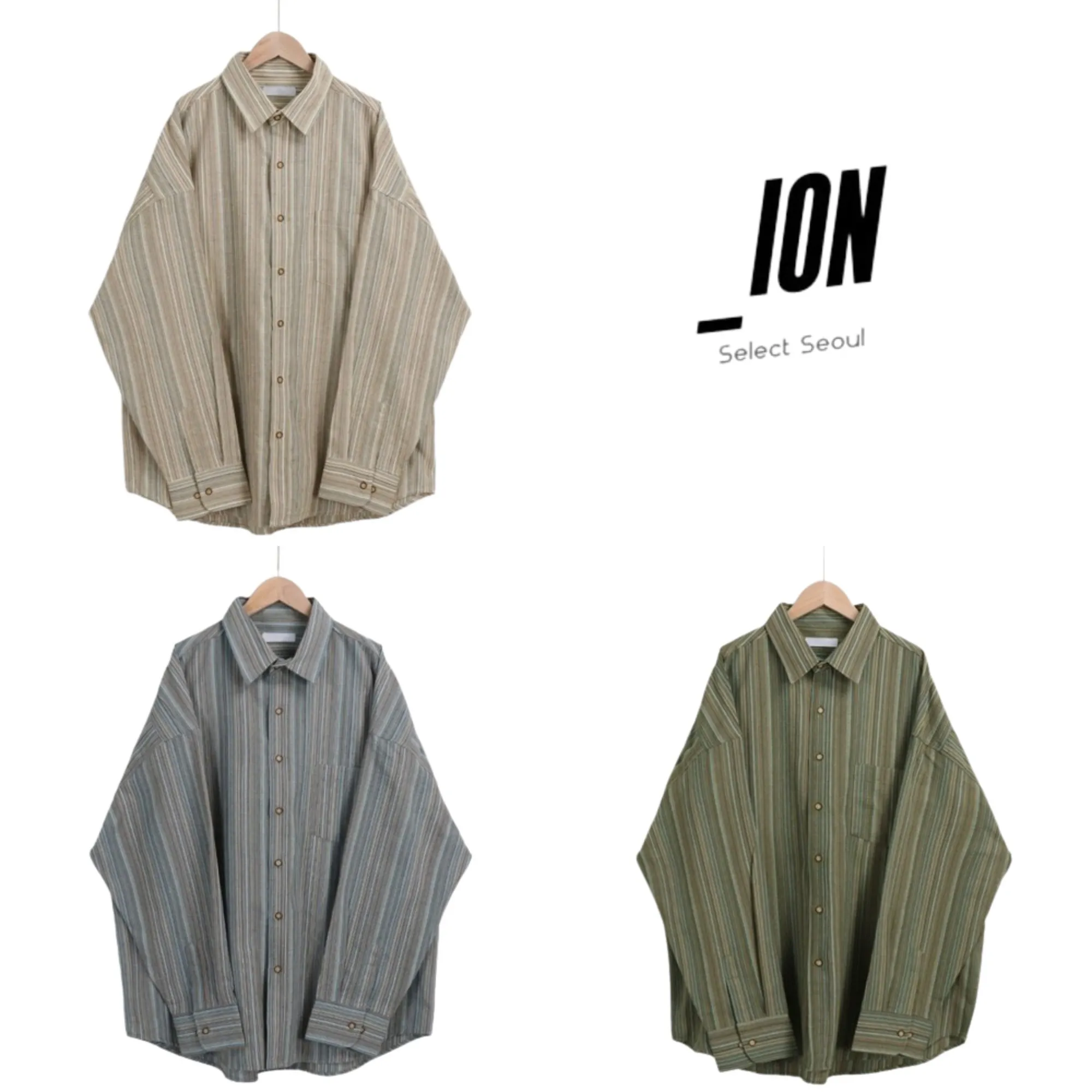 IONSEOUL  |Unisex Street Style Long Sleeves Oversized Shirts