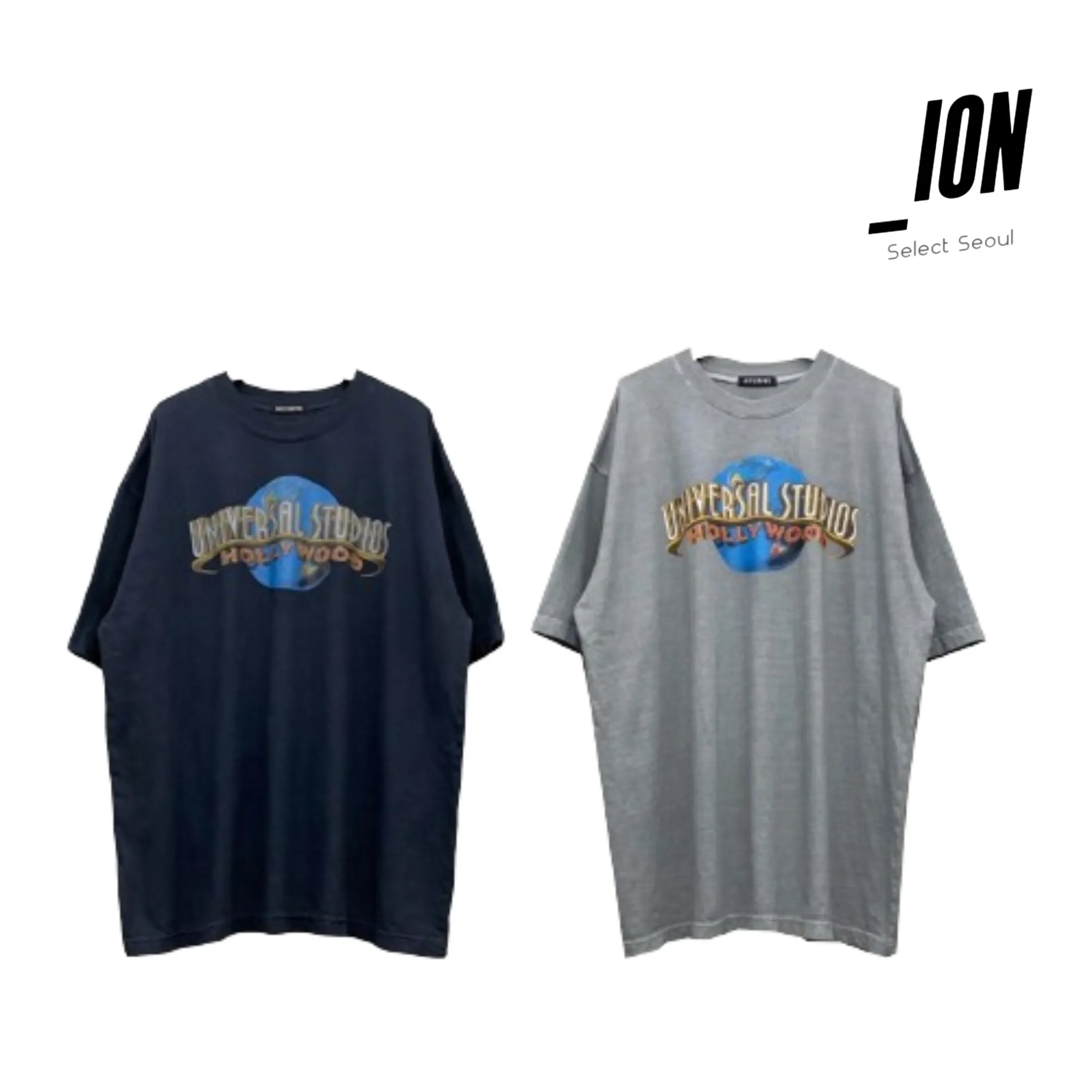 IONSEOUL  |Unisex Street Style Plain Cotton Oversized Logo T-Shirts