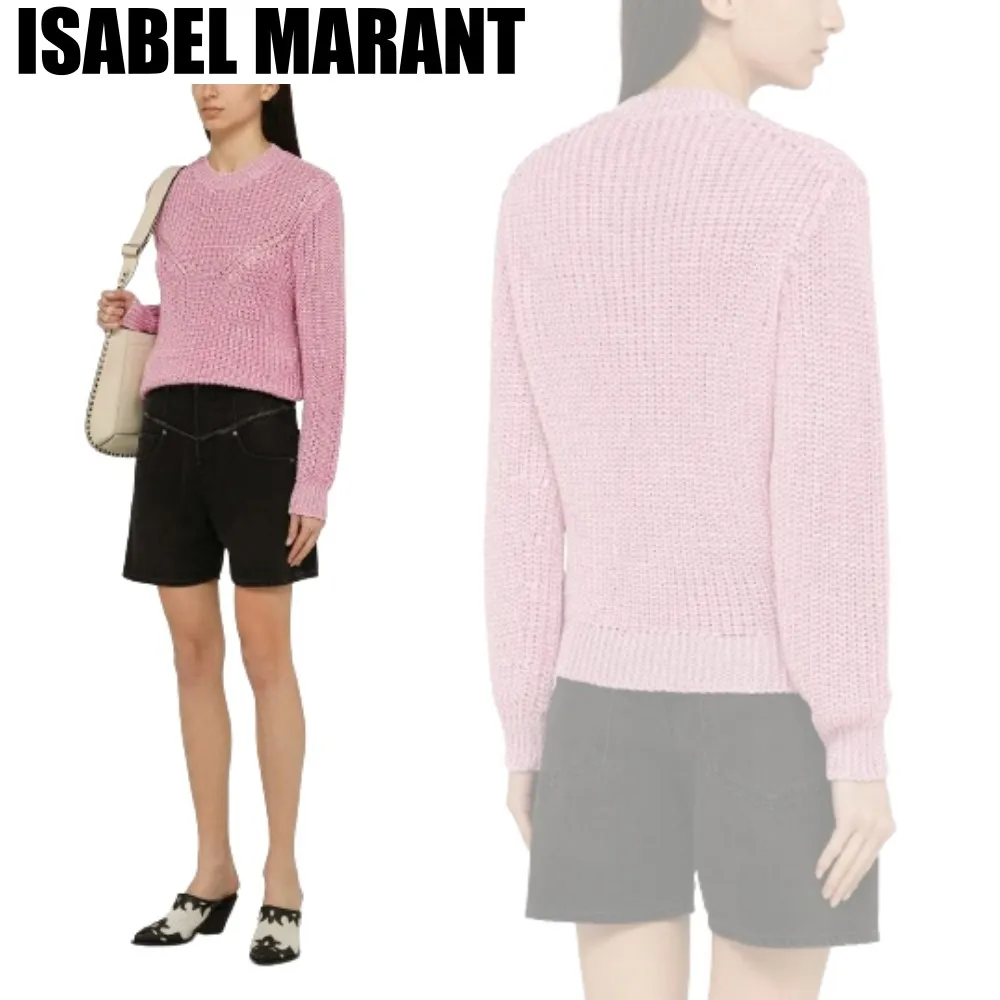 Isabel Marant  |Crew Neck Casual Style Wool Rib Street Style Long Sleeves