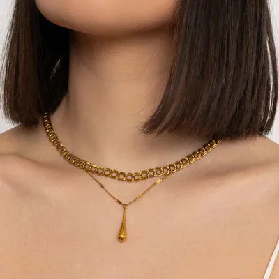 Layered Curb Chain Necklace- Knight & Day